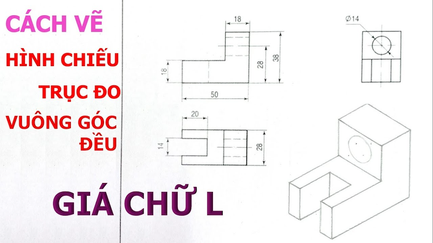 Các bài tập thường gặp về vẽ Hình chiếu trục đo 